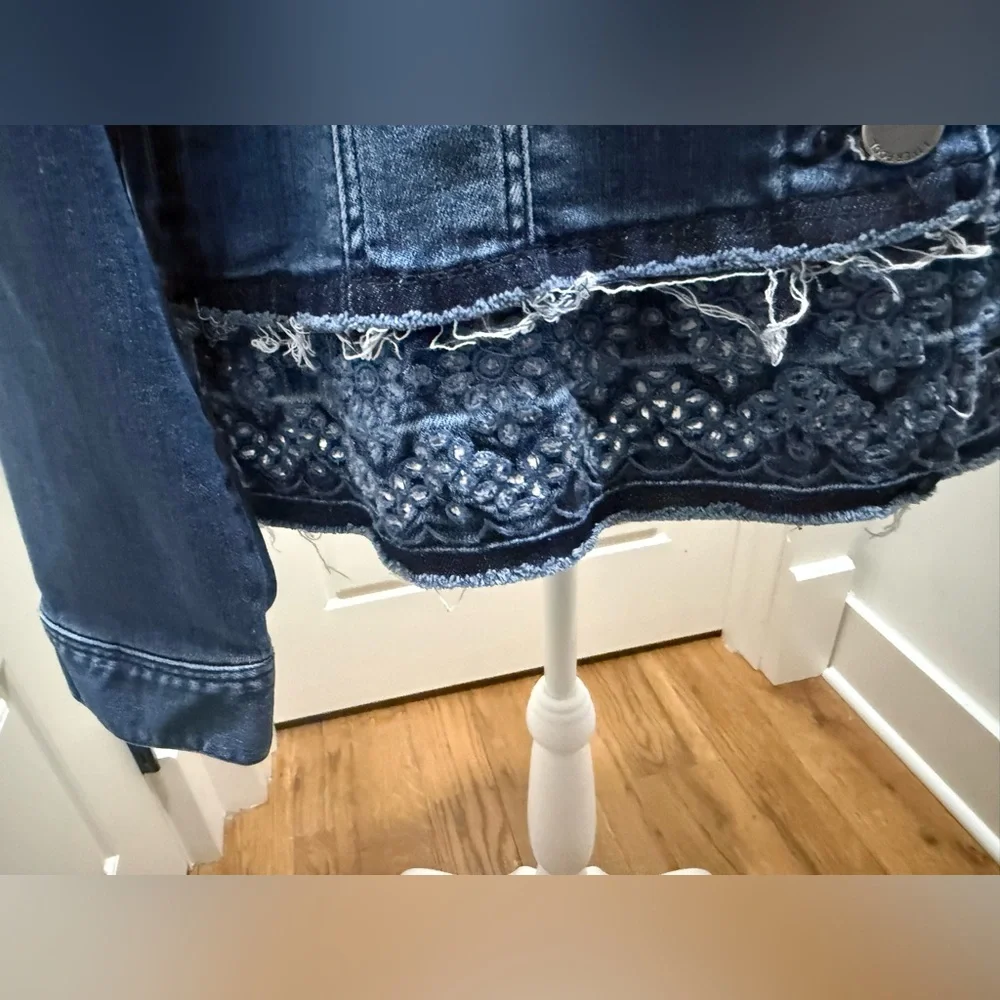 Liverpool Blue Denim Jacket with Lace Trim - Picture 8 of 12